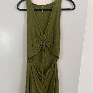 Free People Laila Mini Dress in Calla Green (Large)